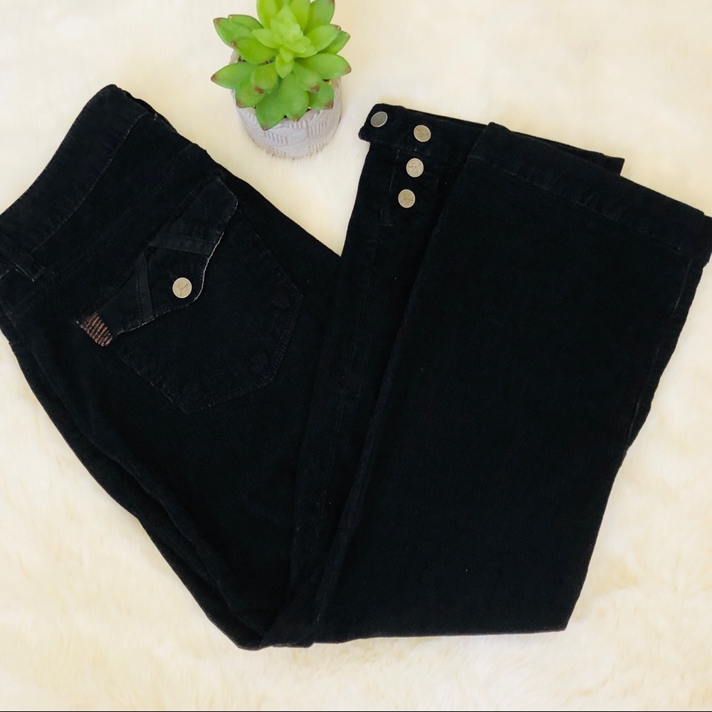 Paige Corduroy Capri Black Pants
